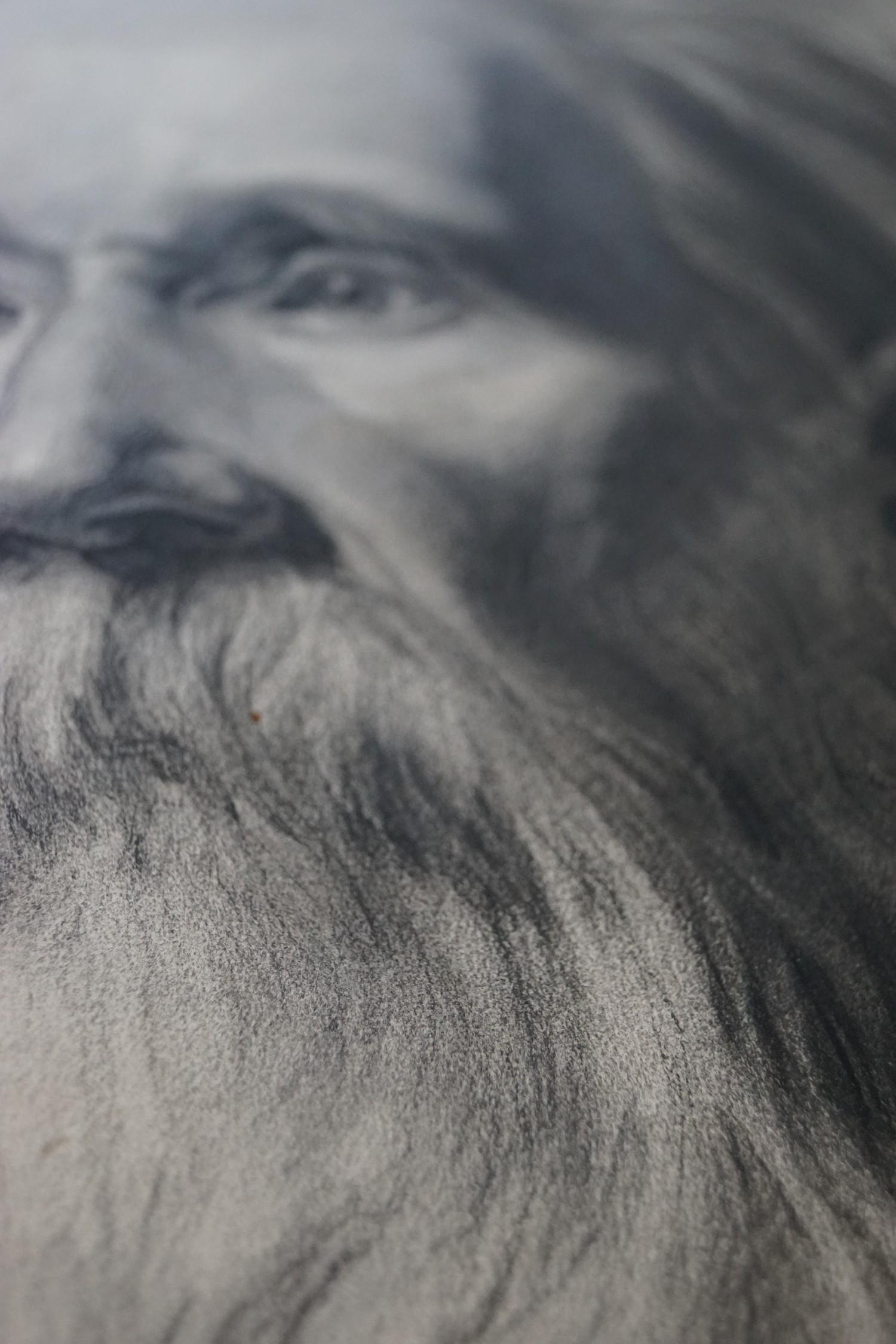 Gemälde Portrait Licht-Schatten-Zeichnung BÄRTIGER MANN