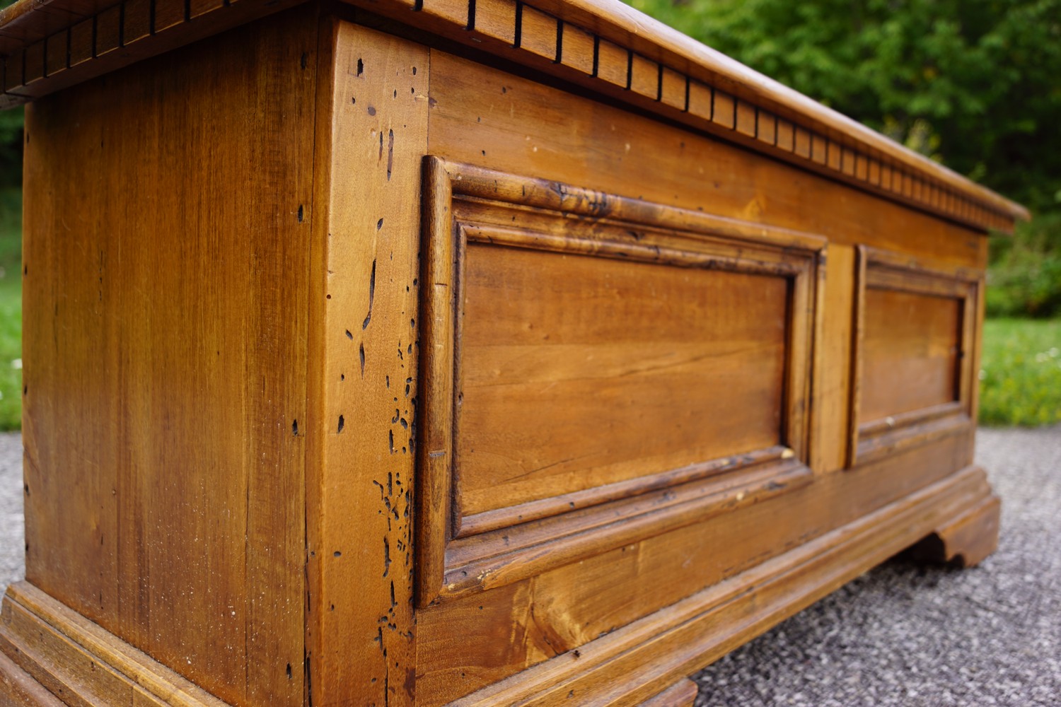 Truhe Antikstil Sitztruhenbank Altholz Landhausstil