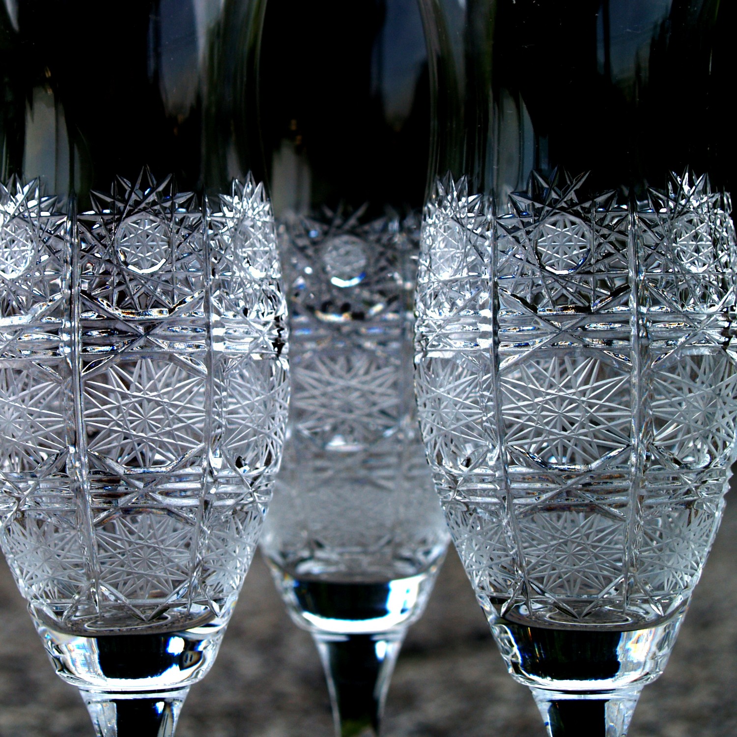 Bleikristall Sektgläser Vintage