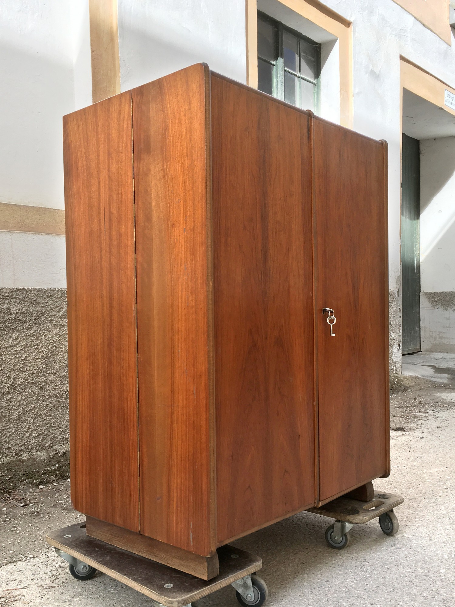 Hausbüro Schrankbüro antik Vollholz Vintage Schrank Büroschrank Möbel 60er-Jahre Midcentury Schreibmeier Schreibmayer Schreibmayr Wien