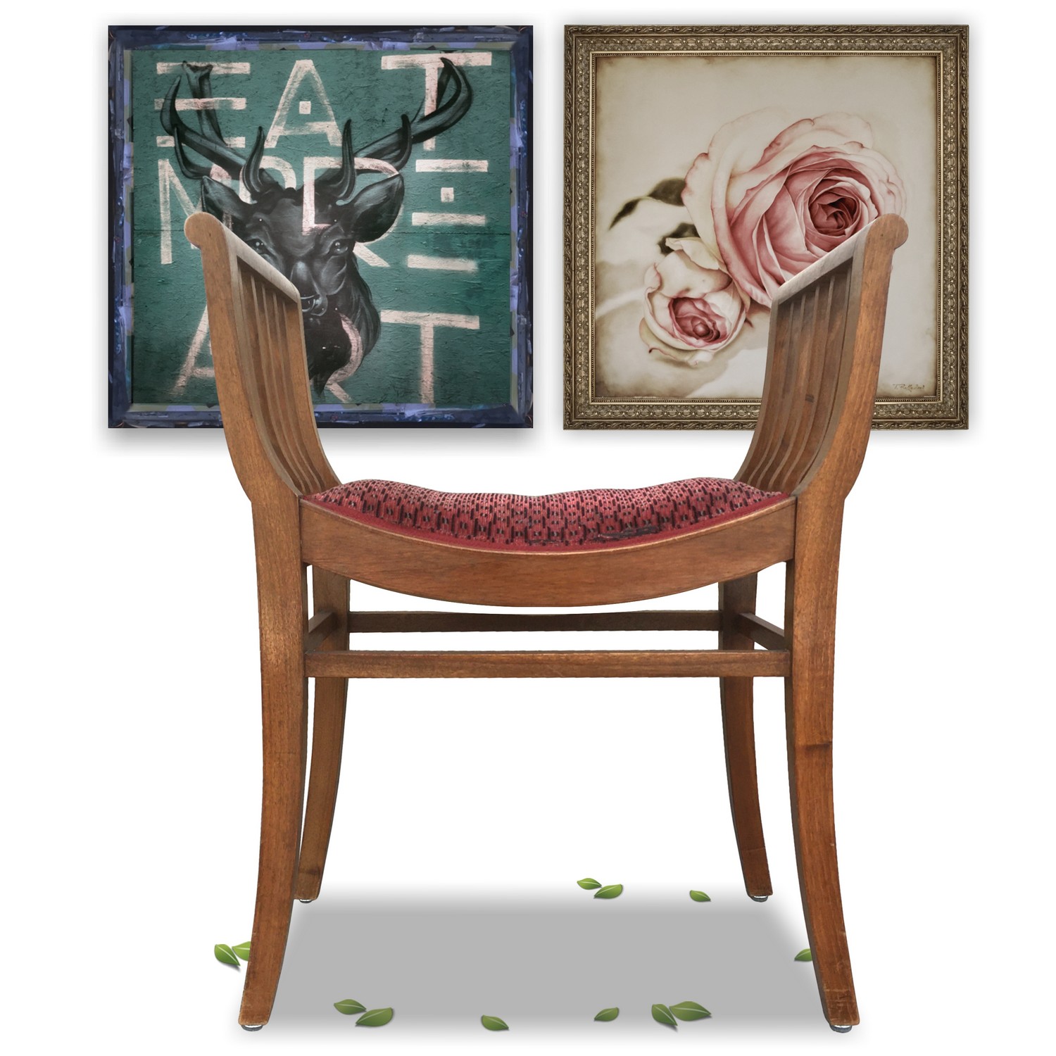 Stuhl Hocker antik Jugendstil Gondel Sessel mit Sprossen Gondel Stuhl Jugendstil Sprossen antik