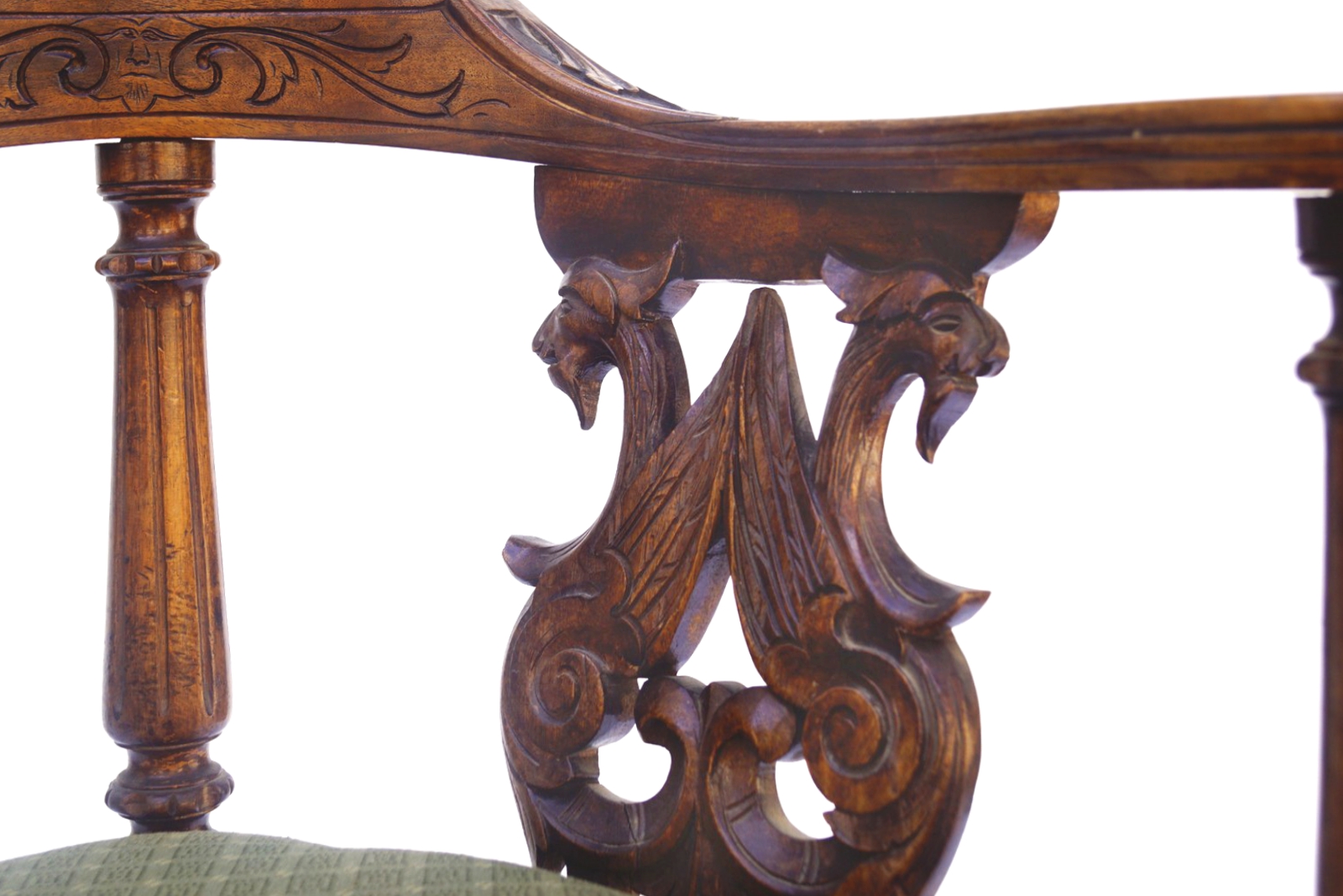 Antiker Eckstuhl Armlehnstuhl Historismus Nussholz Renaissance