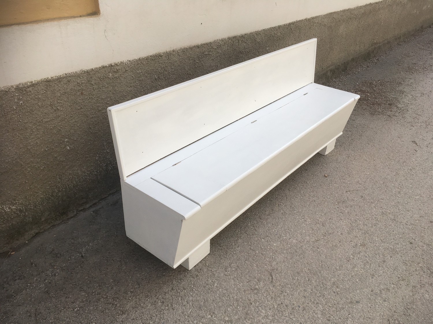 Küchenbank Vintage Sitztruhe Truhenbank Shabby Chic weiß Retro Sixties