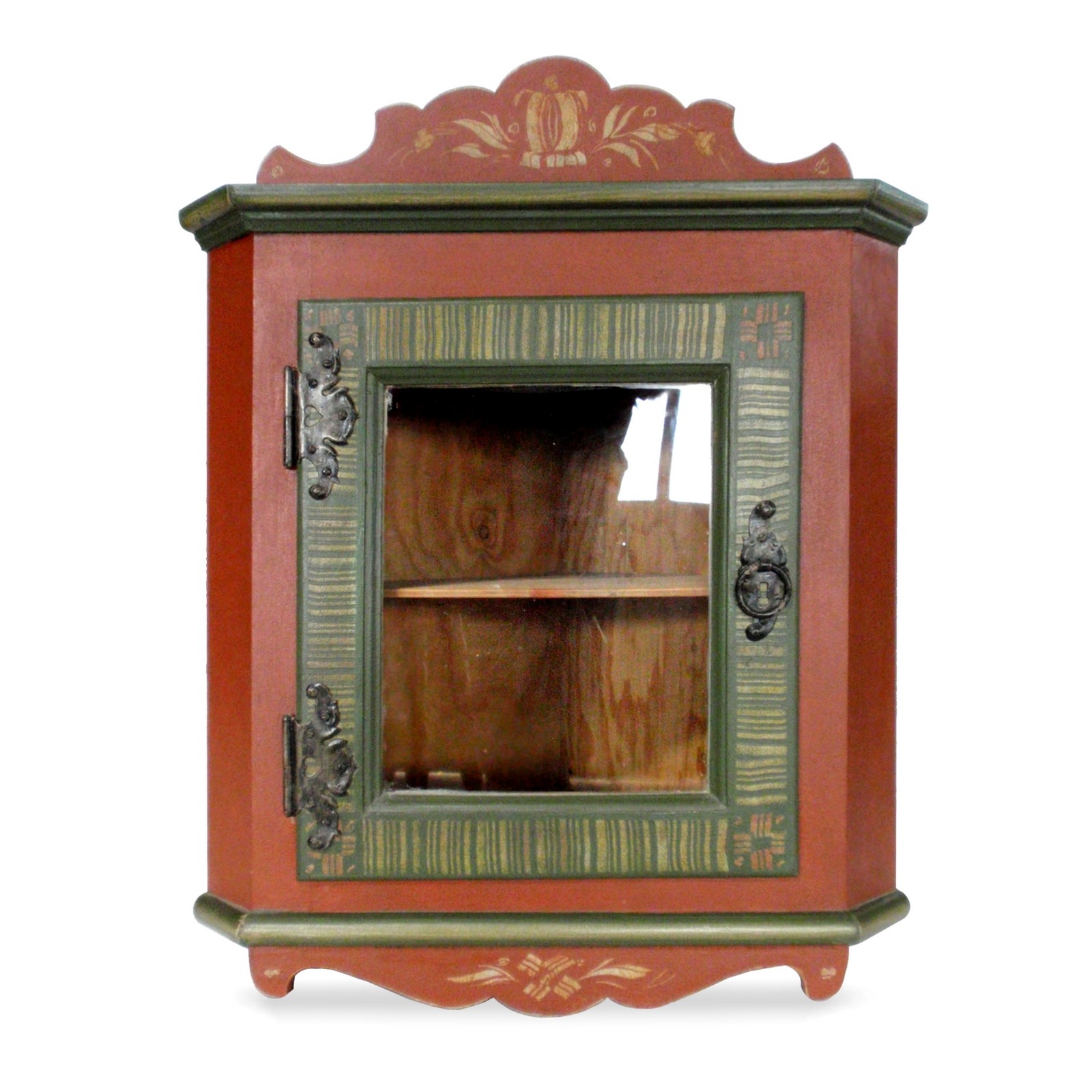 Eckschrank Bauernmöbel Hängeschrank Eckhängeschrank Hängeschrank bemalt