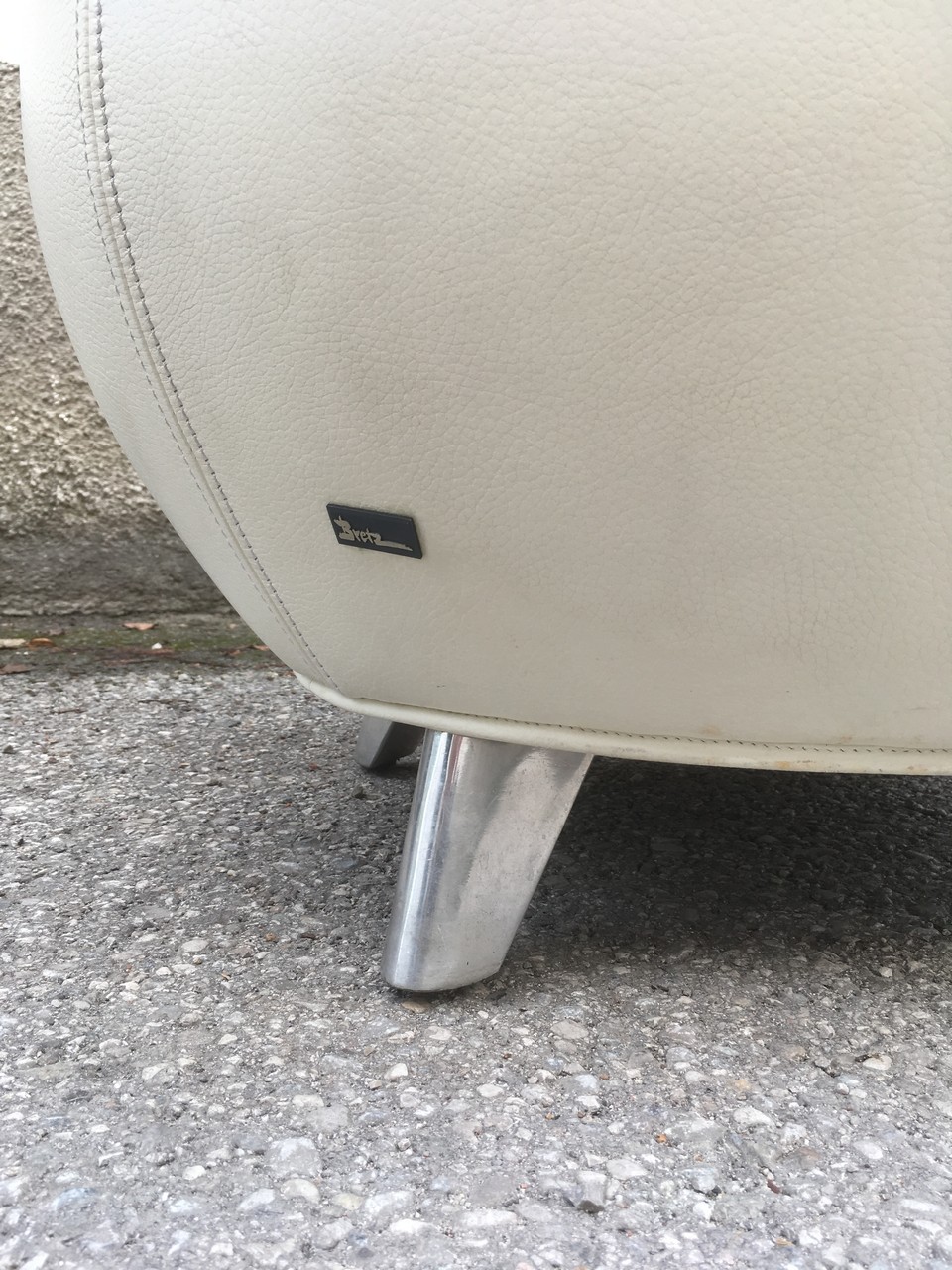 Bretz Sessel Jeannie Leder weiß creme