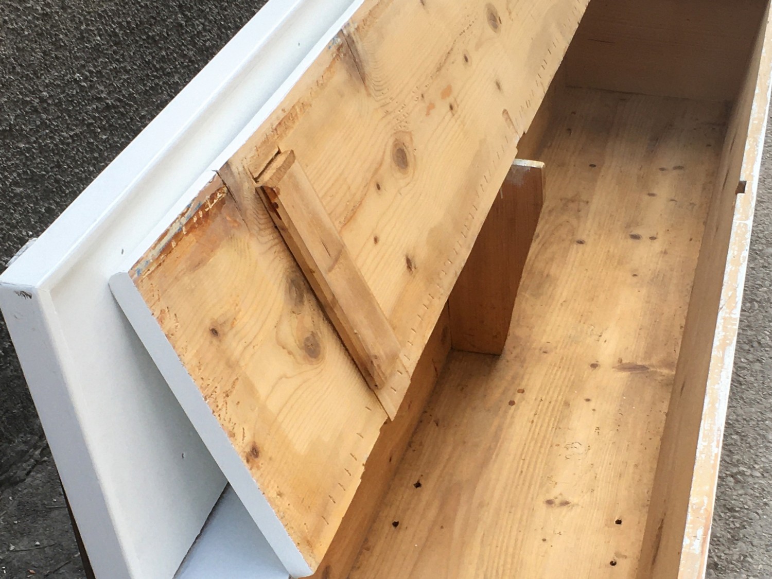 Küchenbank Vintage Sitztruhe Truhenbank Shabby Chic weiß Retro Sixties