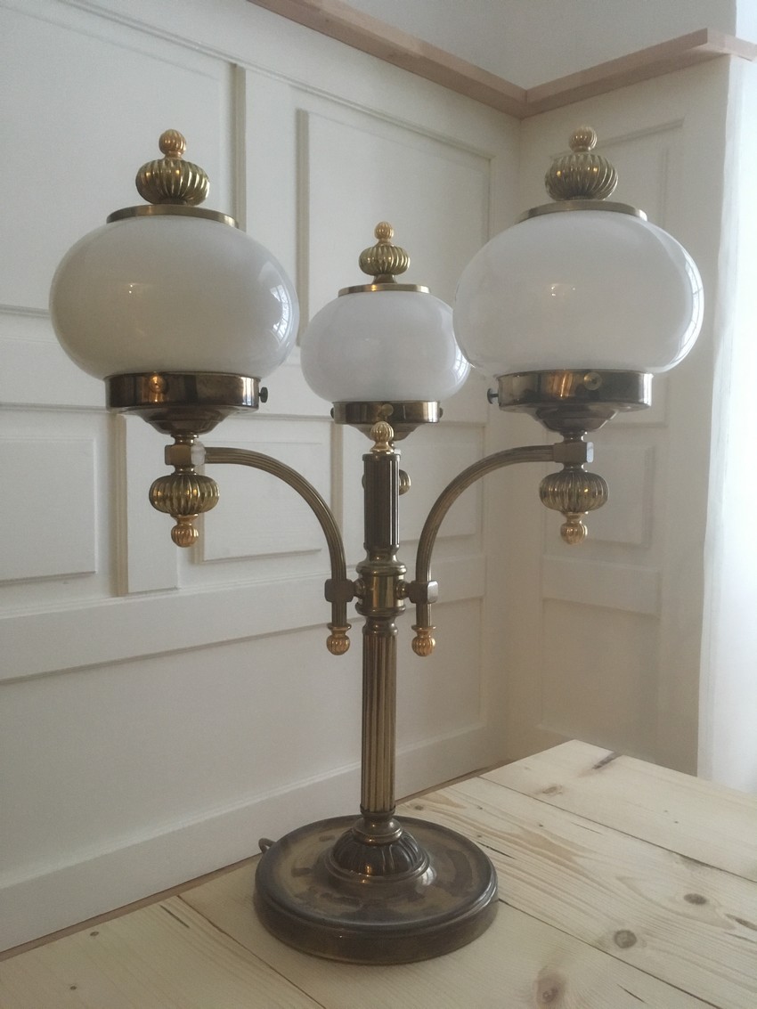 Messing Glaskugel Lampe Cafehaus Wien