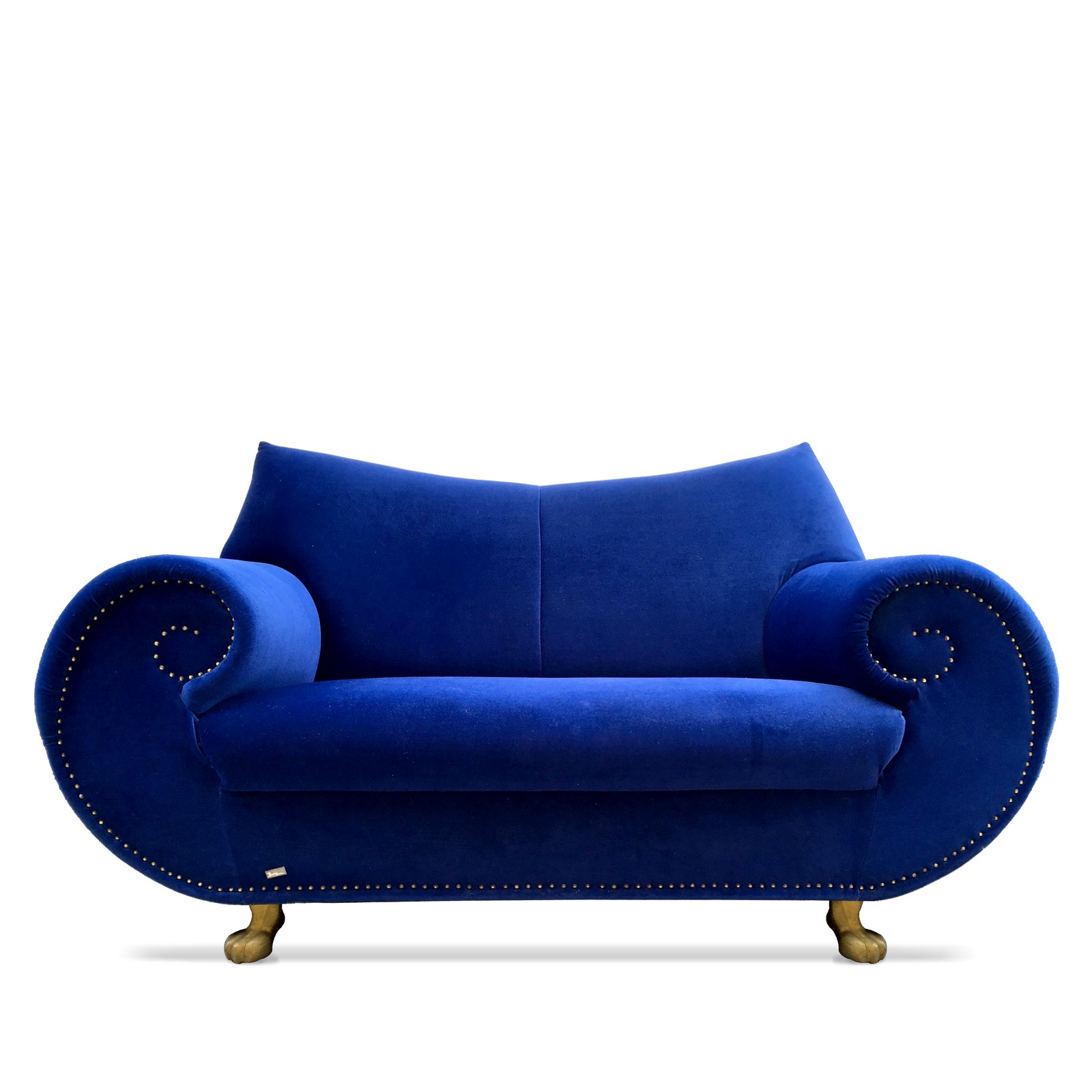 Bretz Sofa Gaudi Zweisitzer blau Tatzenbeine Bretz Gaudi