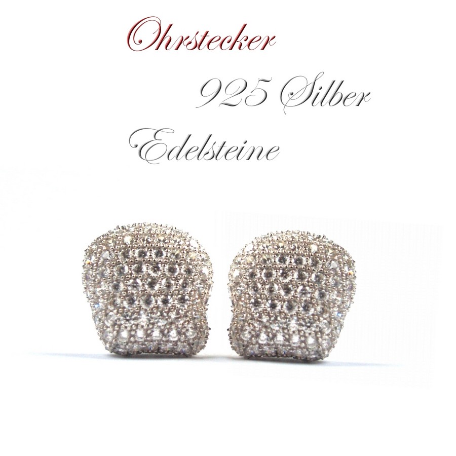traumhafte Ohrstecker 925 Silber Zirkon Schmuck Blautopas handgefertigt