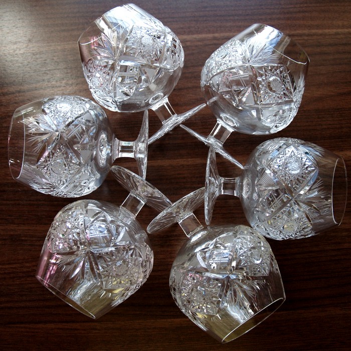 Bleikristall Glas Set 6 Stk. Cognacglas Glas handgeschliffen Bleikristall Cognacglas