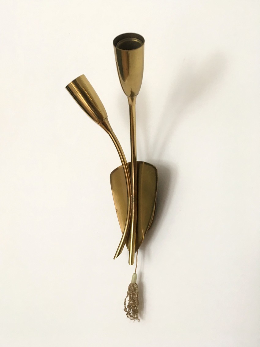 Wandlampen Midcentury Tüten Nierenform Messing gold Vintage Design