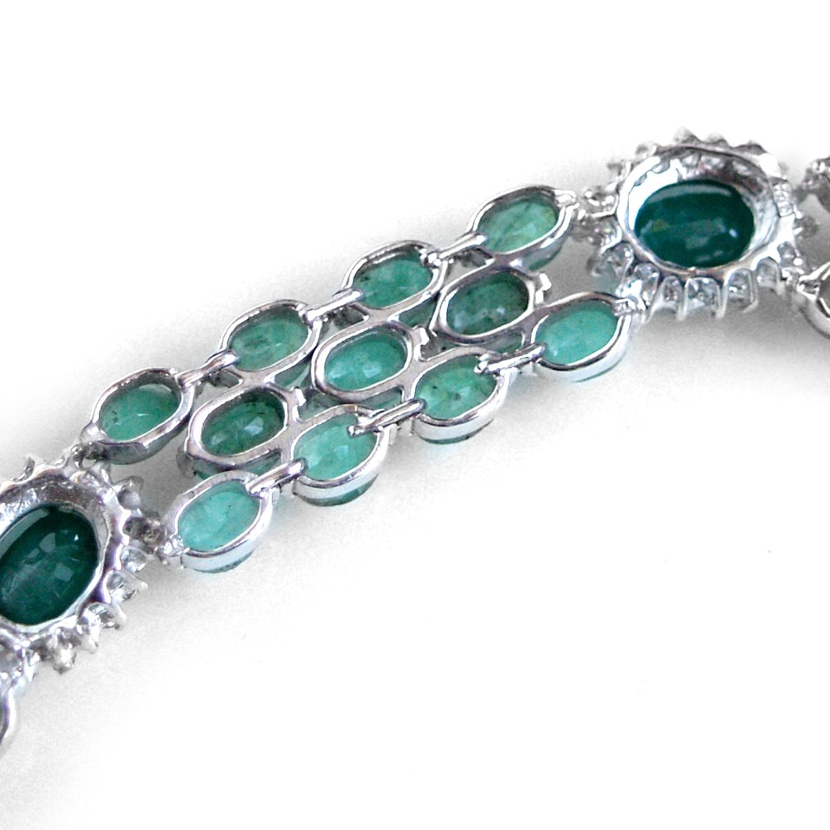 925 Silber Smaragde Edelstein Kette Schmuck