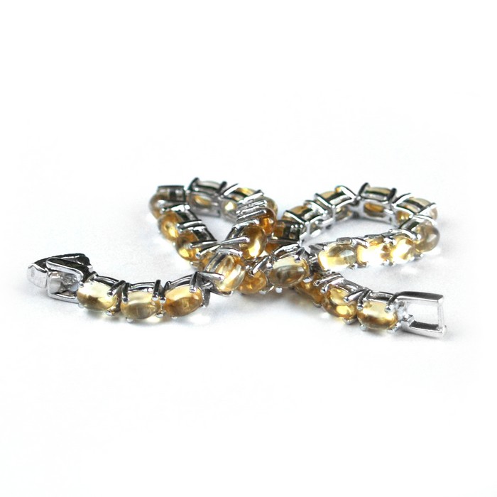 Armband 925 Silber Citrin 14k Weißgold vergoldet Edelsteine