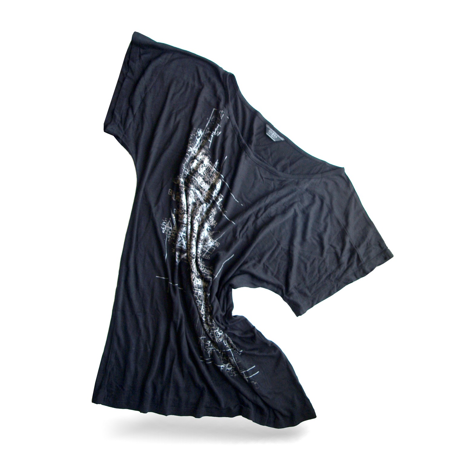 Guess T-Shirt schwarz silber