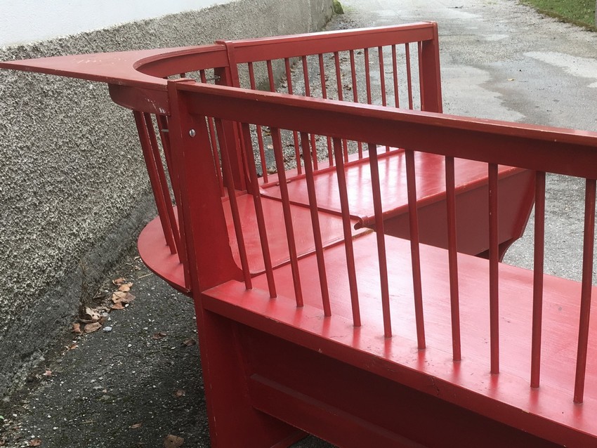 Küchensitzbank Sprossen rot Vintage