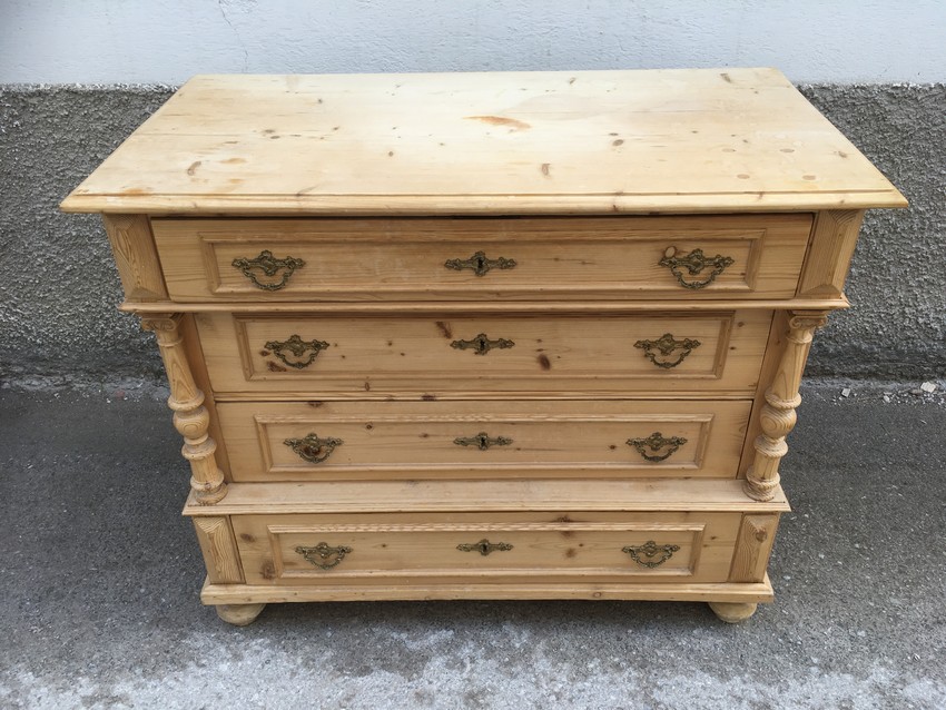 Weichholz Ladenkommode antik