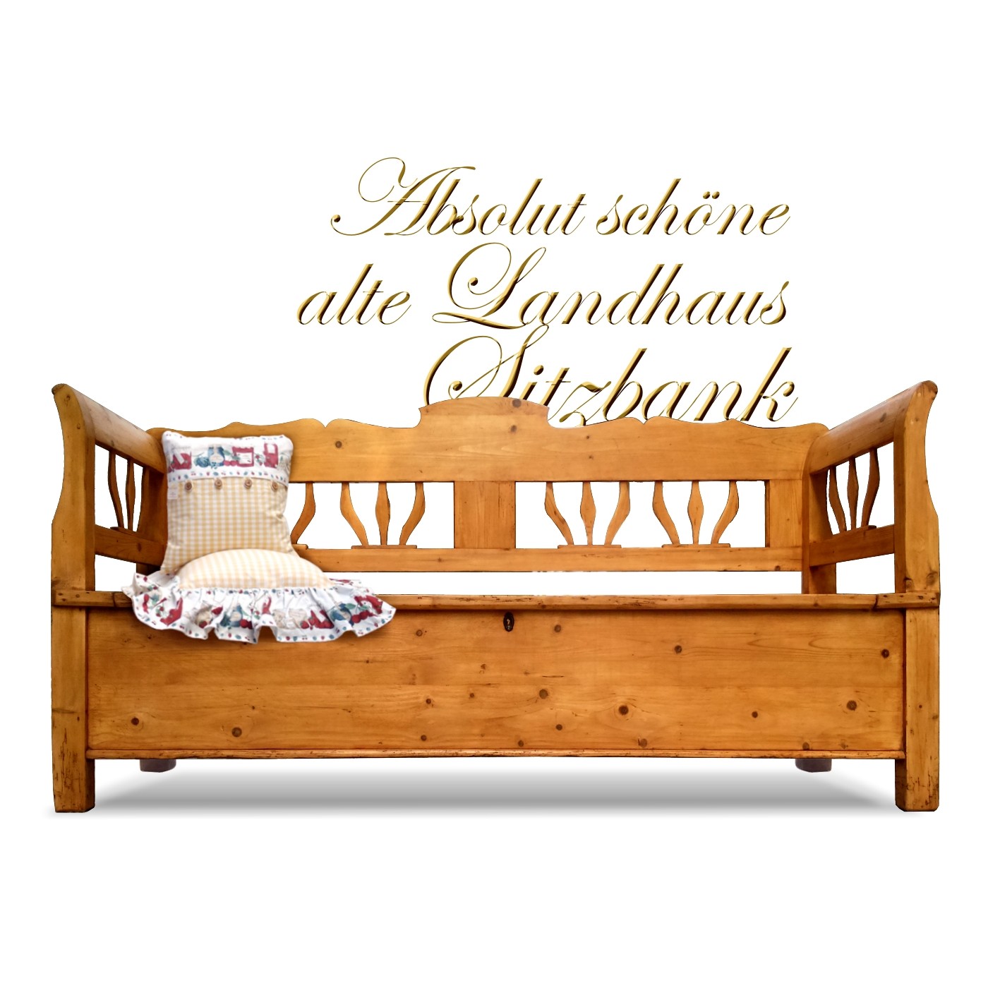 Sitztruhe antik Küchenbank Sitzbank Landhausstil Truhenbank Truhenbank Weichholz