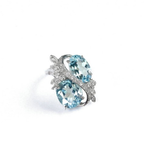 Edelstein Ring 925 Silber Damenring Gr 16 Topas Edelsteine