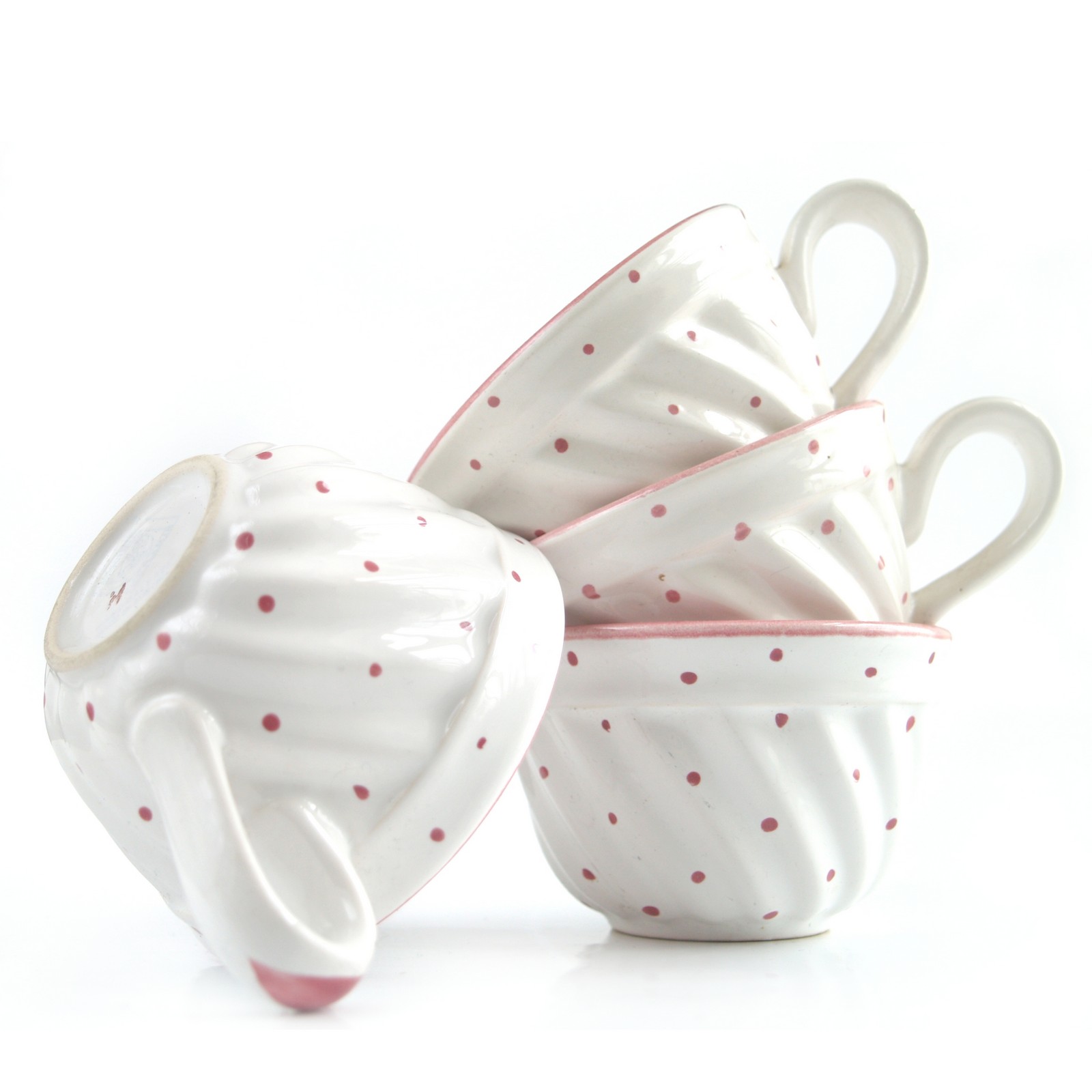 Gmundner Keramik rosa Tupf Kaffeetasse "Guglhupf" Gmundner Kaffeetasse