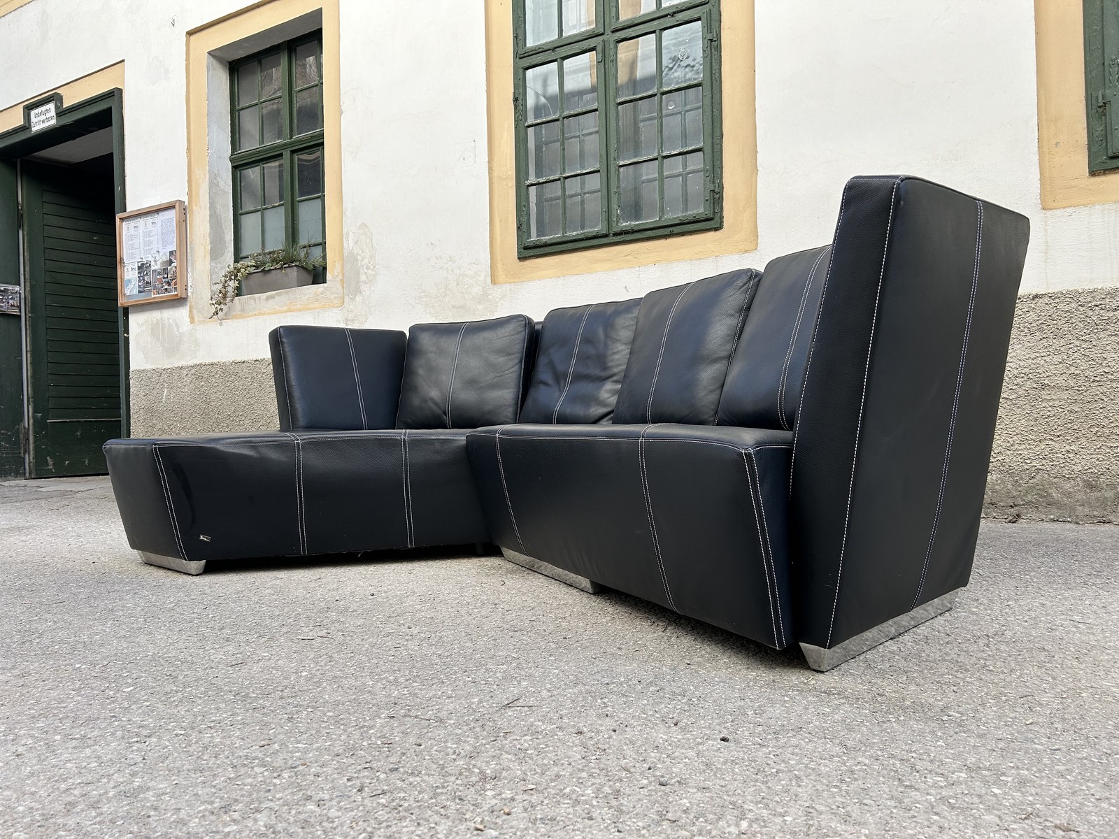Bretz Designersofa Leder schwarz Couchlandschaft 2-teilig
