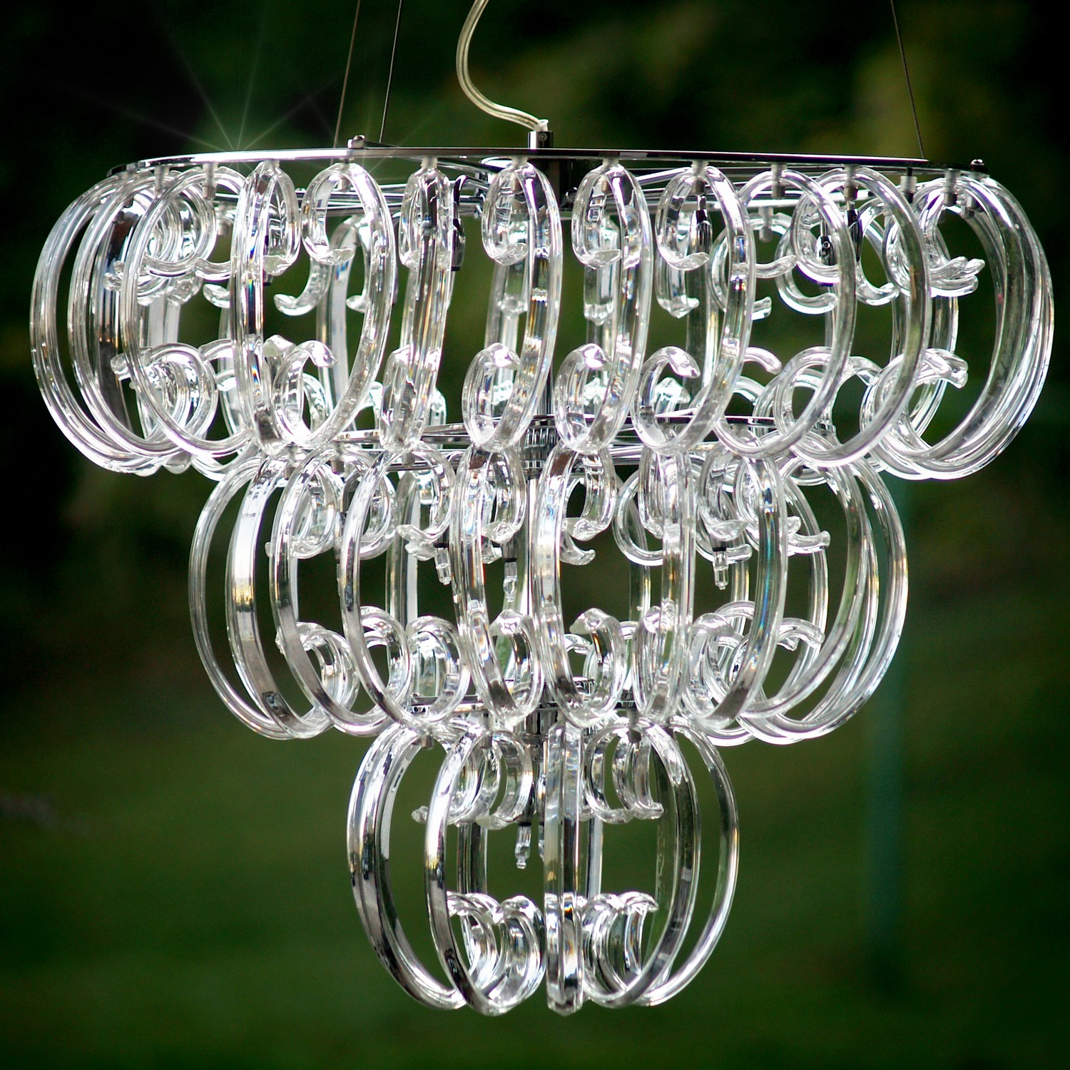 Luster Orion Wien Bleikristall Hängelampe Chrom Leuchter "Gavino" (2/2) Luster Orion Wien Bleikristall Hängelampe Chrom Leuchter "Gavino" silber modern Design Leuchter