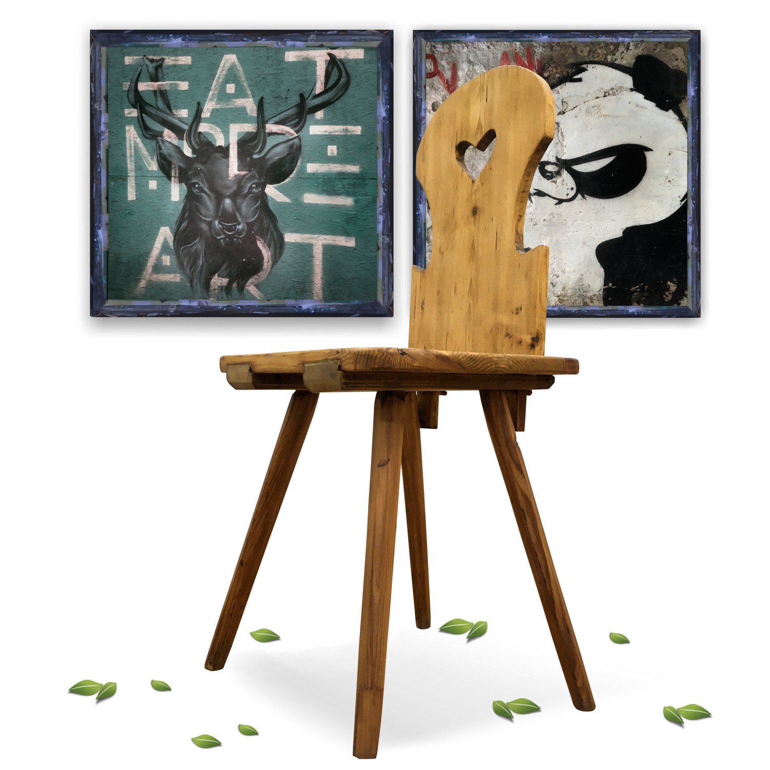 Sessel Stuhl antik Bauernstuhl Bauernsessel Weichholz Herzsessel Bauernsessel antik