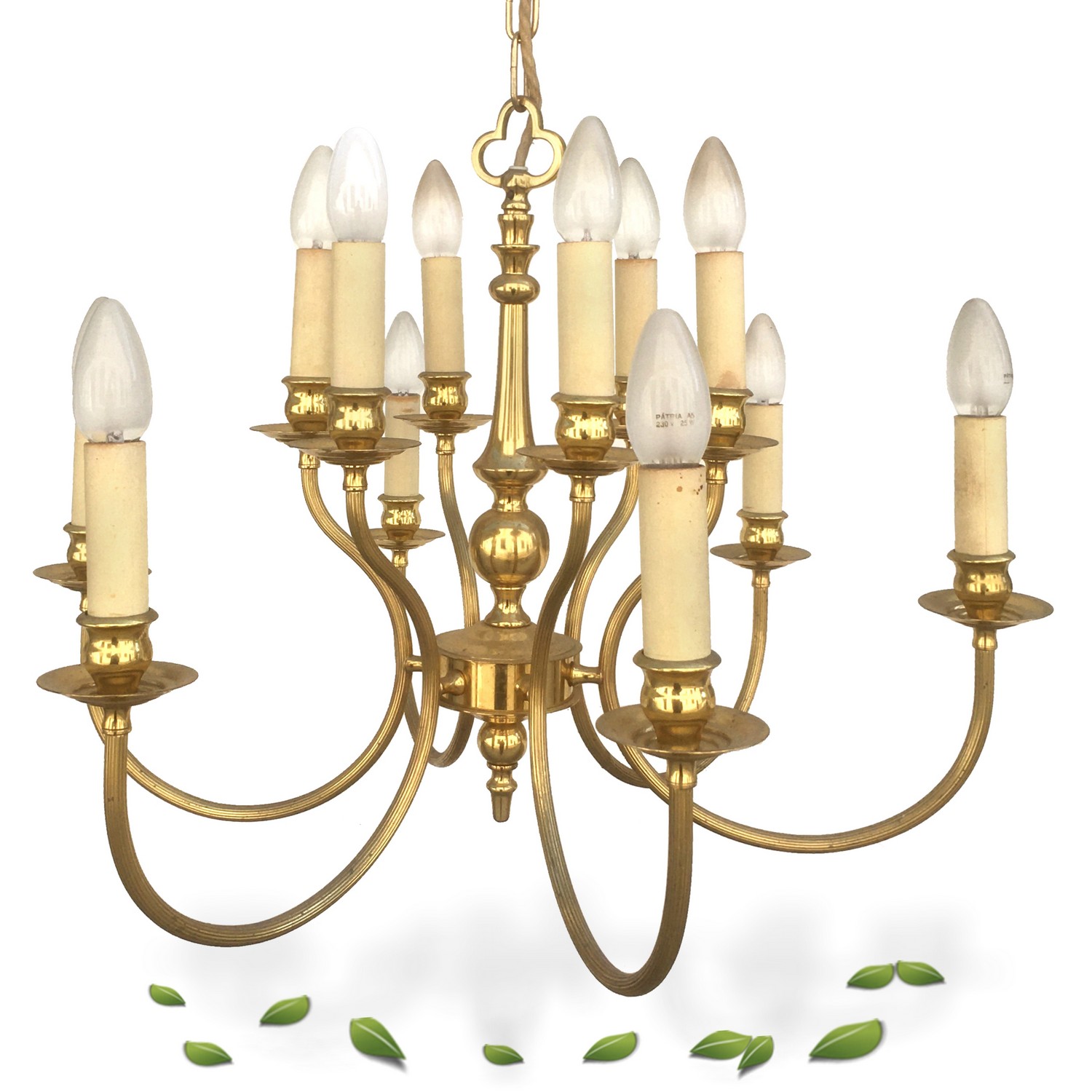 Luster Messing Kronleuchter Vintage groß