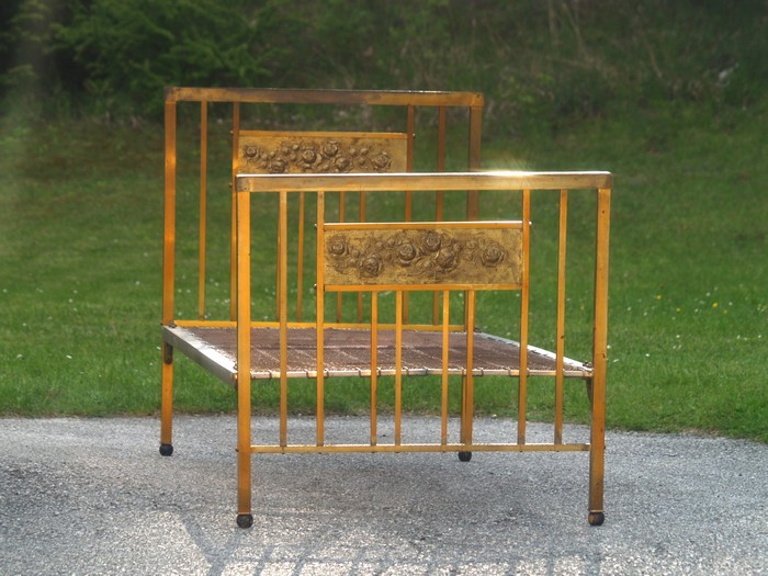 Messingbett Jugendstil Rosen