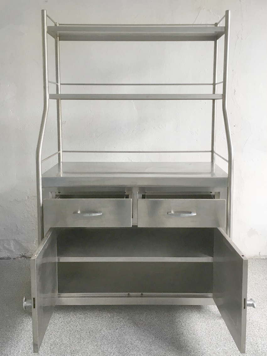 Nirosta Schrank Vintage Edelstahl Küche