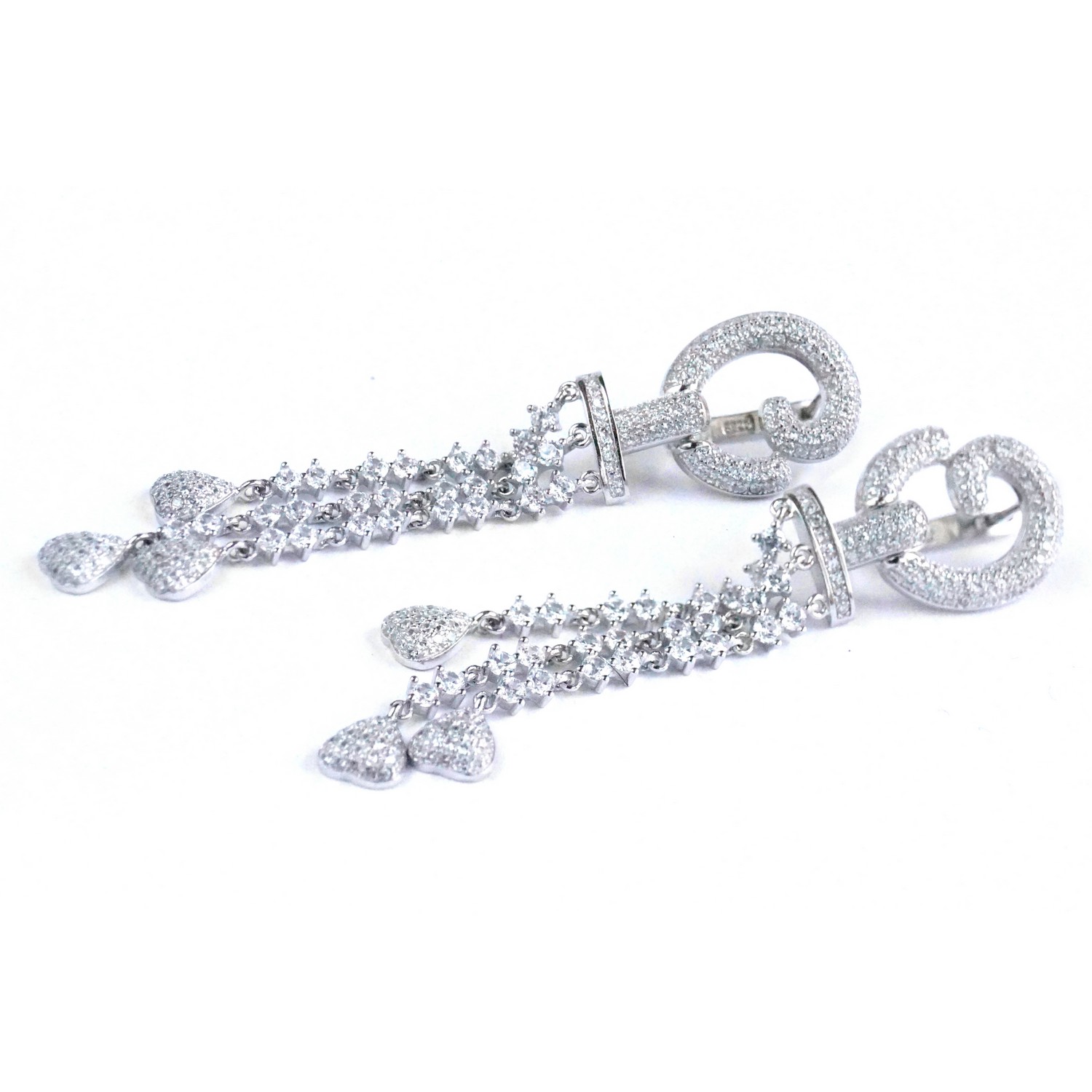 Ohrstecker Silber 925 Zirkonia Steine Herzen