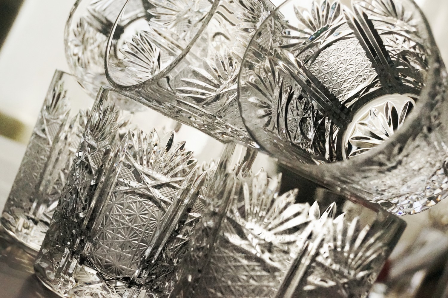 Bleikristall Becher Whisky Schnaps Gläser geschliffen Wassergläser