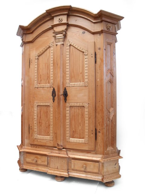 antiker Bauernschrank Naturholz Barock