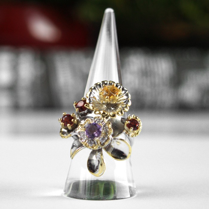 Ring Silber mehrfarbig