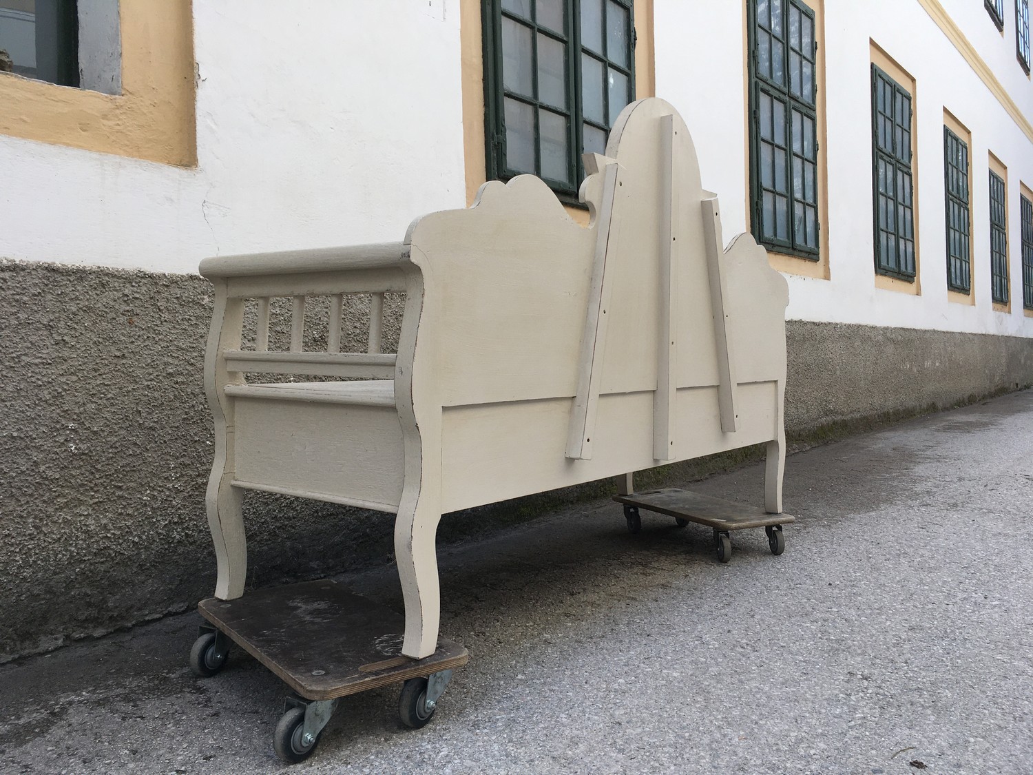 Truhenbank Sitzbank Impressionen Shabby Chic cremefarben Mango massiv