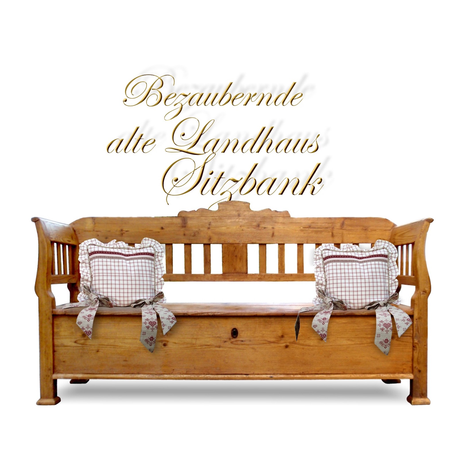 Truhenbank antik Sitztruhe Küchenbank Sitzbank Landhausstil Weichholz Kuechensitzbank antik