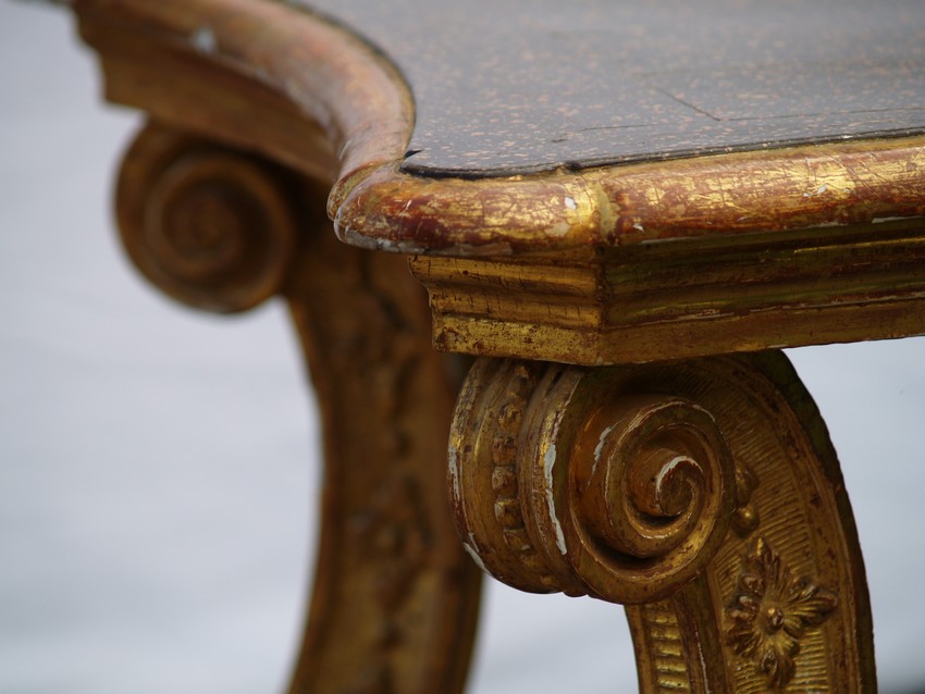 Konsoltisch Barock um 1770 Tisch vergoldete Requisite Filmmöbel Konsole Antiquität