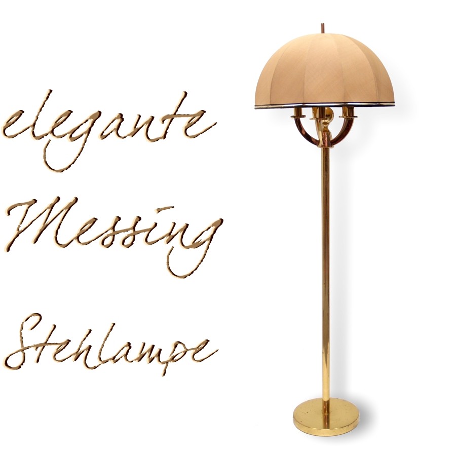 Stehlampe Messing Hollywood Regency Stil Vintage Leuchter