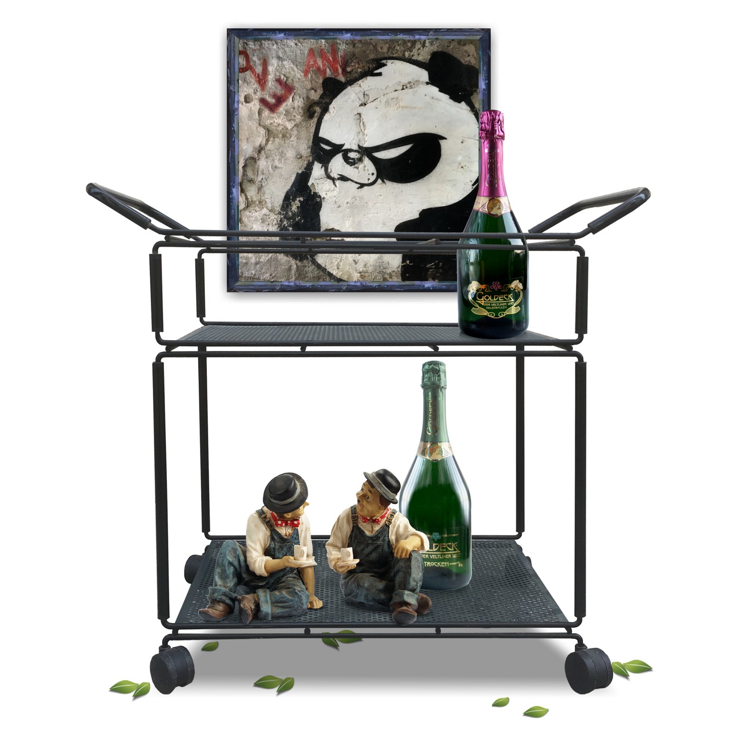 Serviertisch Retro Servierwagen Metall Barwagen noir Industrialdesign Metall Barwagen noir Industrialdesign