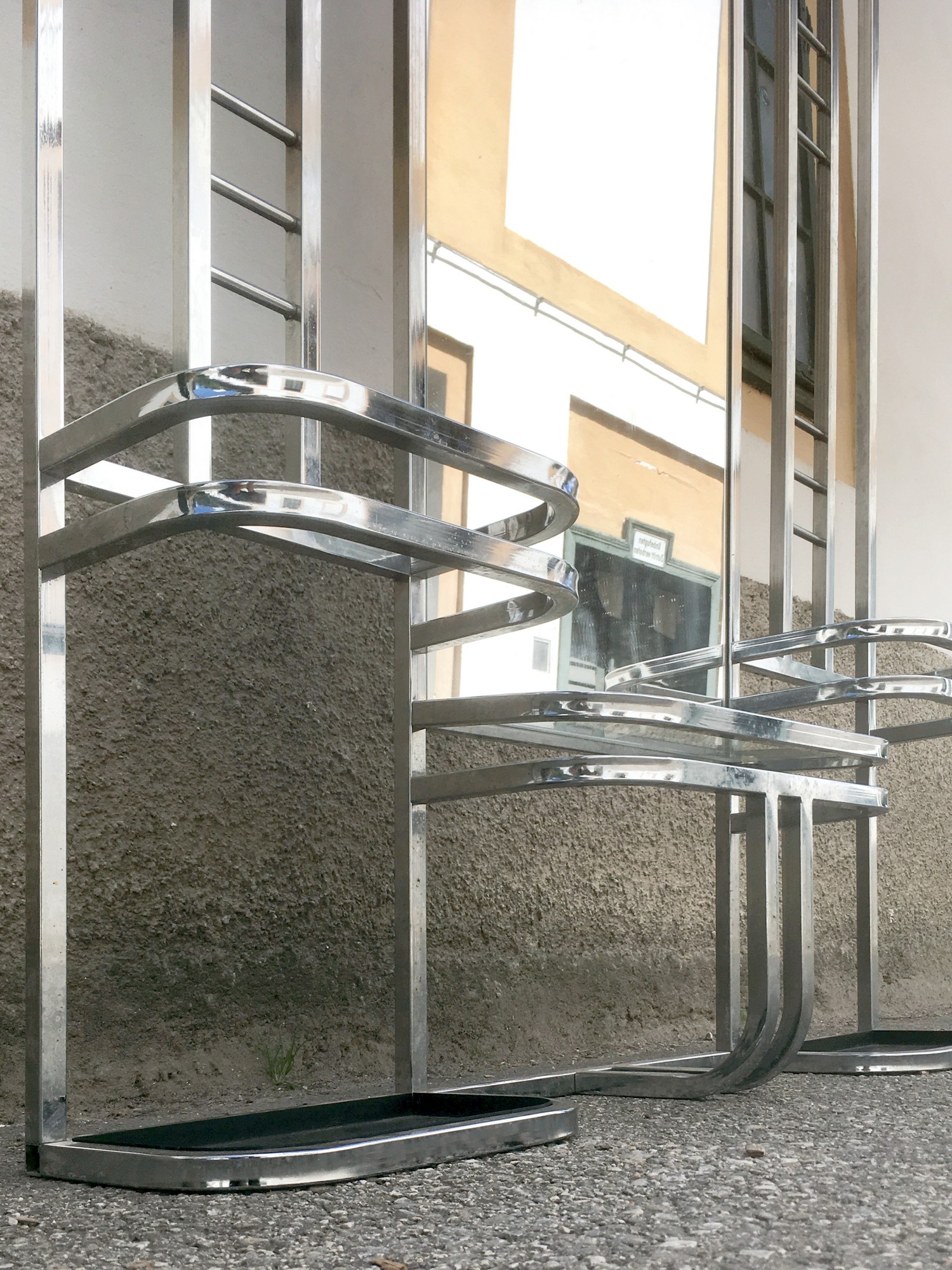 Garderobe Garderobenwand Art Deco Metall Chrom