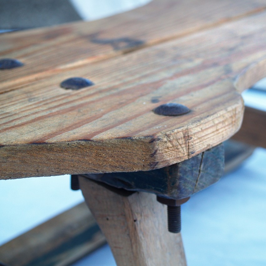 Antike Sitzbank Vollholz Eisen Landhaus