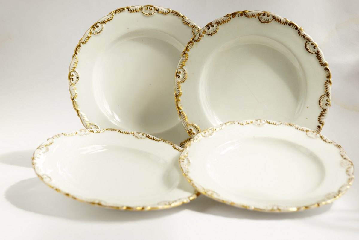 Carlsbad Porzellan Teller antik Biedermeier Goldverzierung