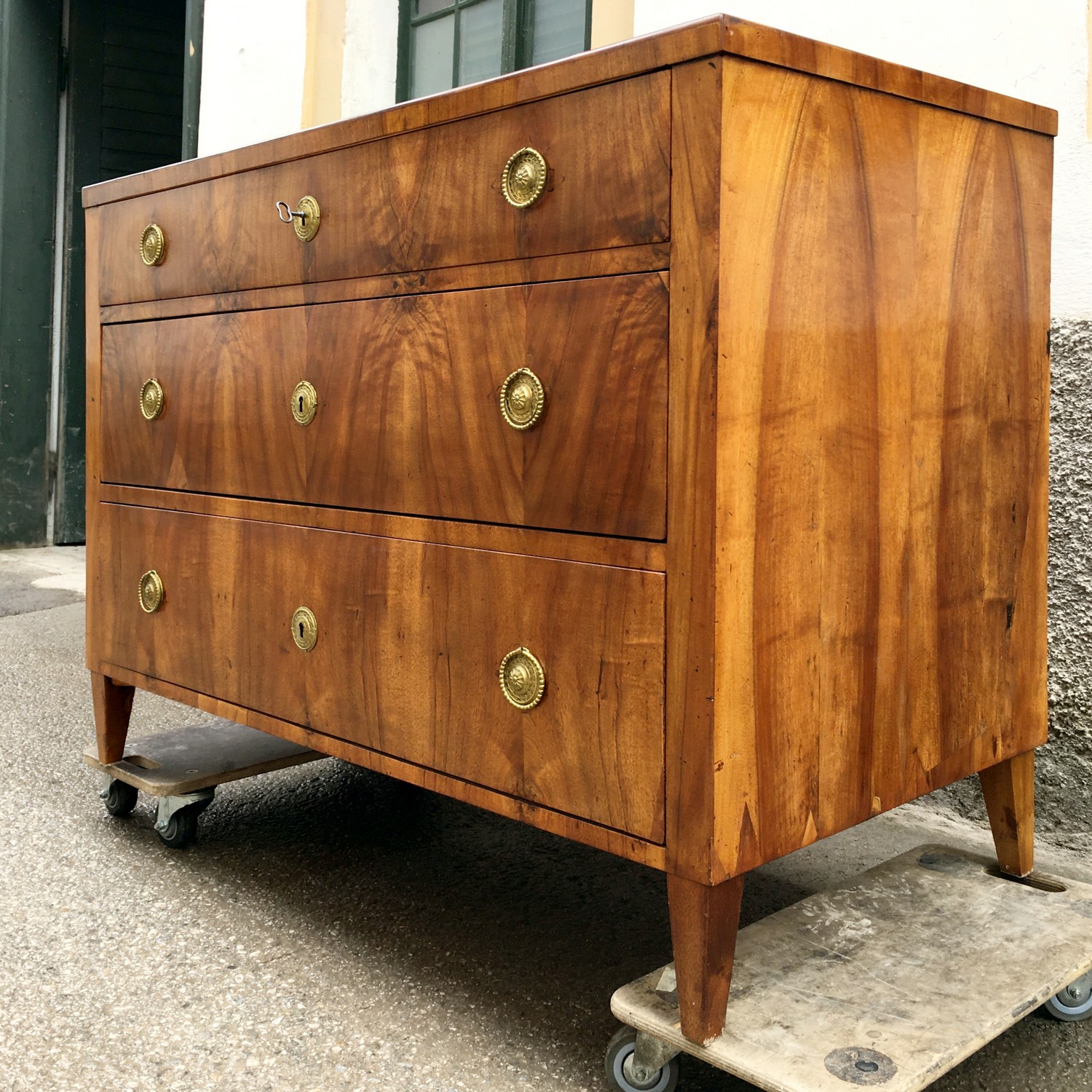 Kommode Ladenkommode Biedermeier Nussholzfurnier antik original