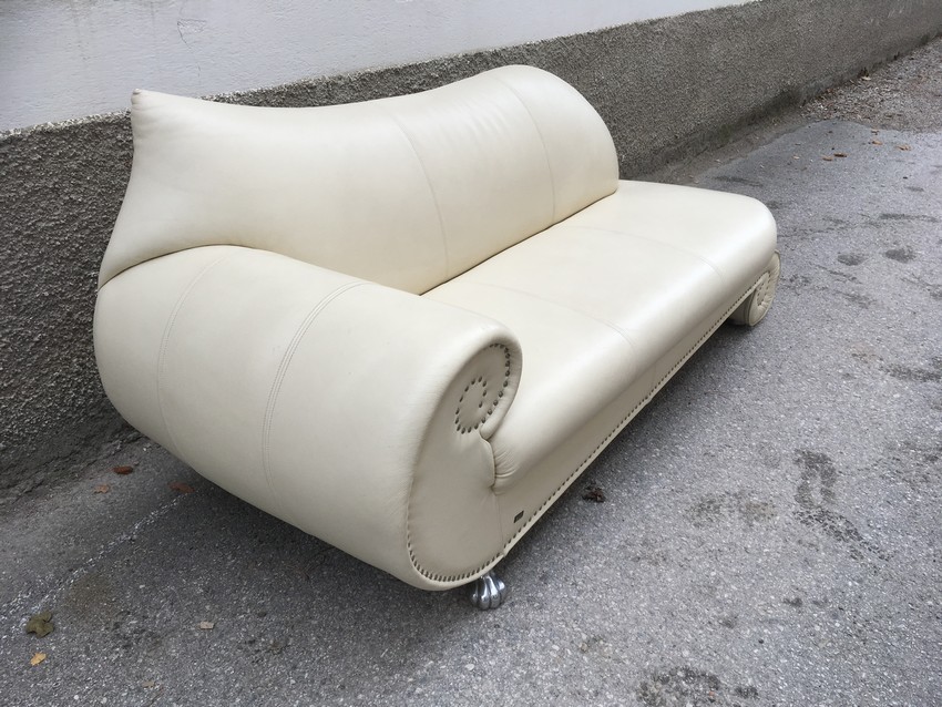 Bretz Gaudi Sofa Recamiere creme Leder