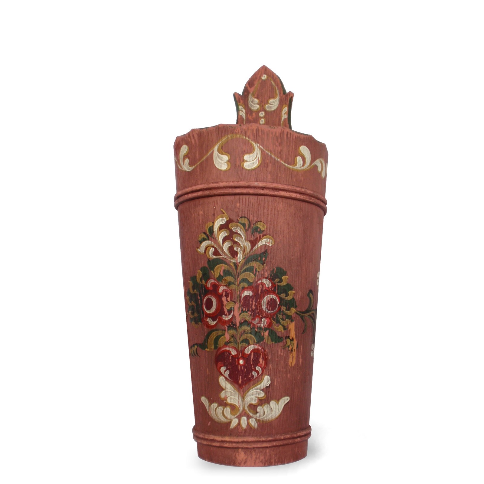 Schirmständer Voglauer rot Holz Butte handbemalt Voglauer Schirmständer