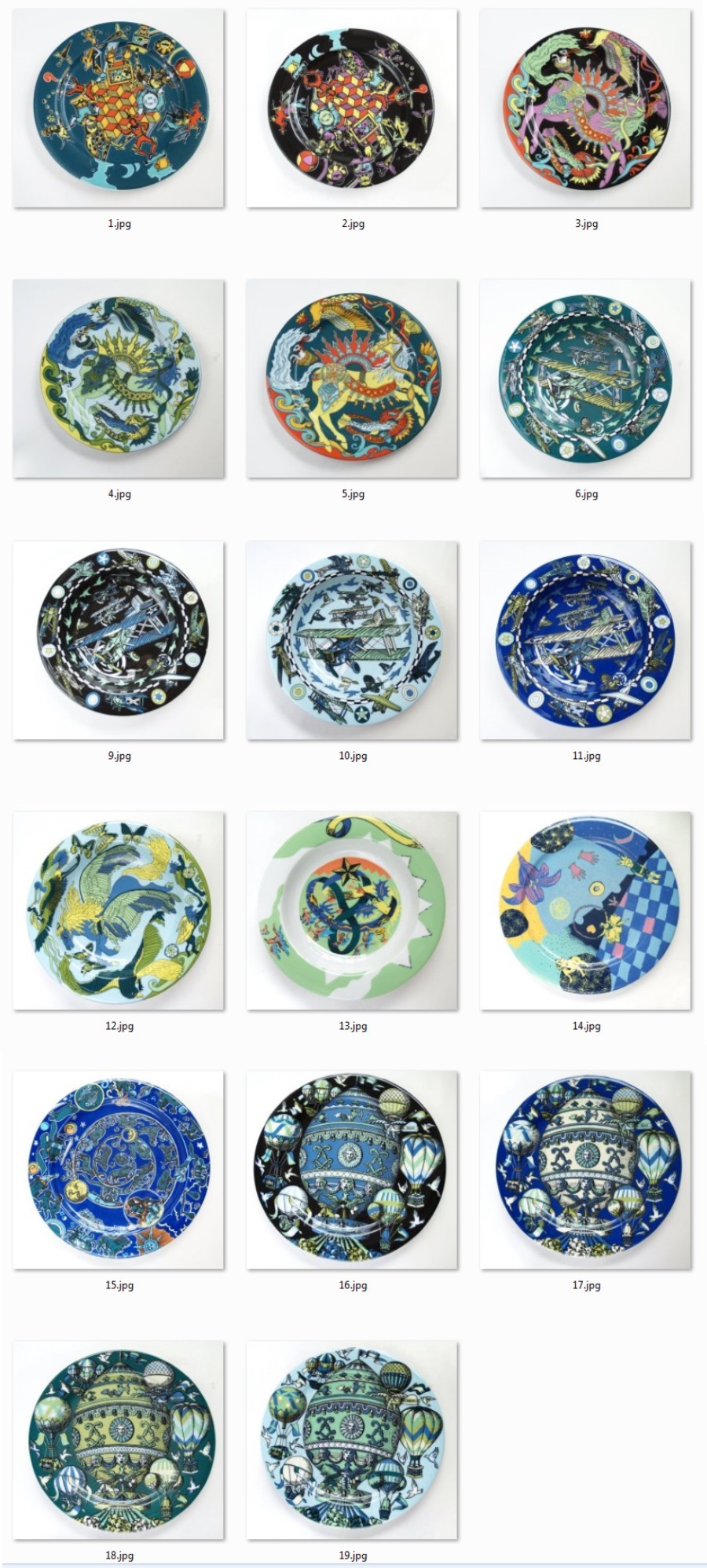 Bopla Teller Aviator Flugzeuge Set