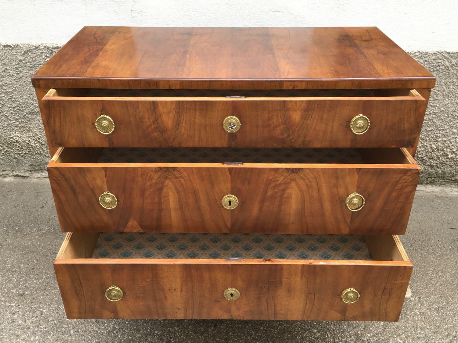 Kommode Ladenkommode Biedermeier Nussholzfurnier antik original