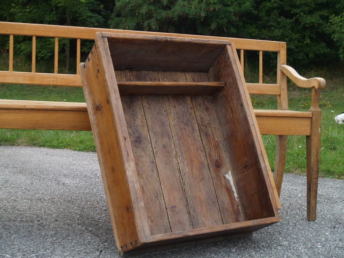 Bauernmöbel antik Weichholz Tellerregal Altholz Möbel