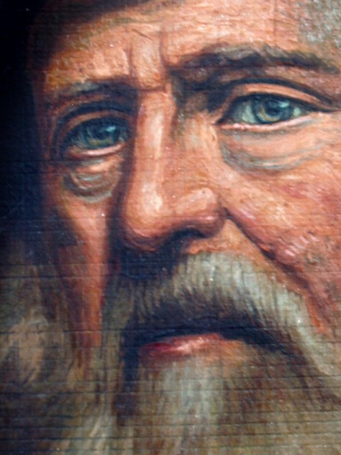 Gemälde Großes Galeriebild Portrait BÄRTIGER MANN mit Bilderrahmen