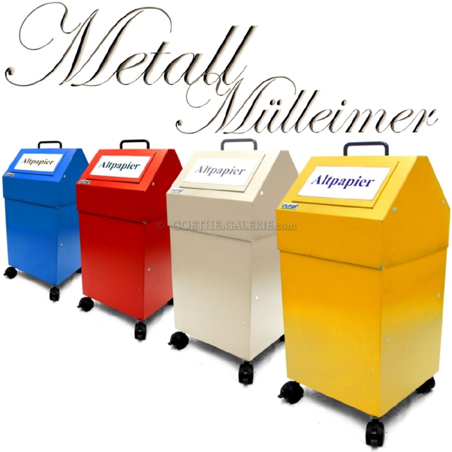 Mülleimer von STUMPF in Retrooptik hochwertiger Abfalleimer METALL lackiert gelb Mülleimer von STUMPF in Retrooptik hochwertiger Abfalleimer METALL lackiert gelb