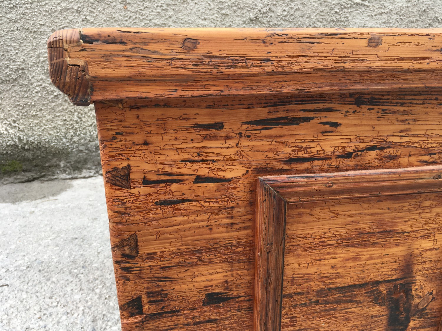 Herrschaftliche Truhe groß Weichholz 18. Jahrhundert restauriert antik